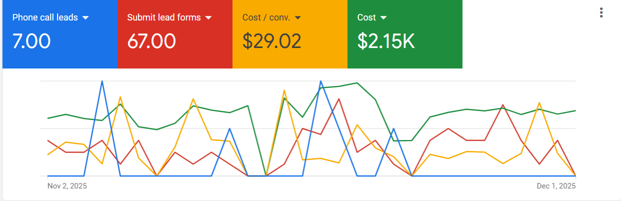 67 leads at $29 result